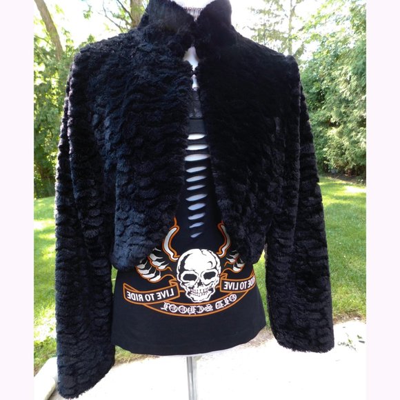 cinemoda Italia Jackets & Blazers - 🌹Black Faux Fur Bolero Jacket M
